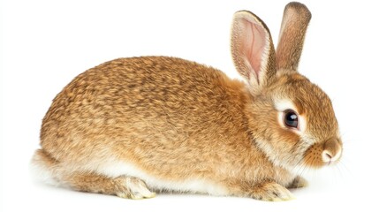 Obraz premium a brown and cream colored rabbit sitting on top of a white surface