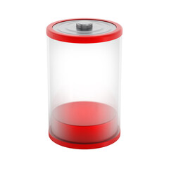 Empty battery icon isolated on transparent background