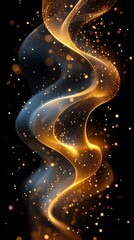 Golden Abstract Waves: A Stunning Visual Display of Dynamic Particles