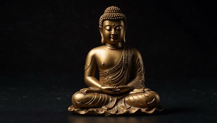 Obraz premium Buddha statue or model against a black background.