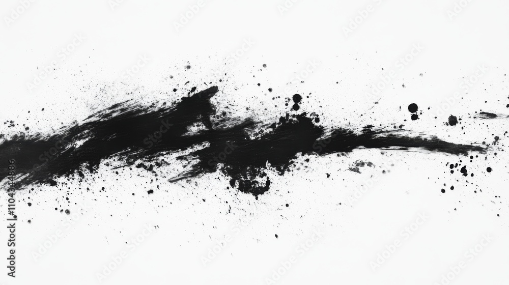 Wall mural a black splatter ink background offers a striking and dynamic contrast and visual experience. abstra