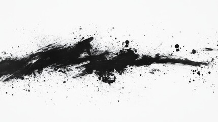 Fototapeta premium A black splatter ink background offers a striking and dynamic contrast and visual experience. Abstract black watercolor paint splash background. black splash isolated on white