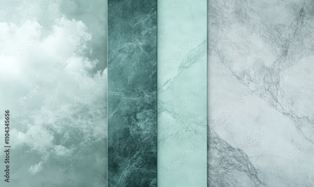 Aufkleber gradient from a mint to emerald shade, seamlessly transitioning to a minimalist style. natural stone