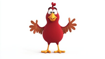  a red bird with its wings spread out in the air against a white background It is an animated image with a resolution of 1920x1080