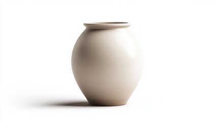  a white vase sitting atop a white table The vase is made of ceramic and has a smooth, glossy finish It has a wide base and a narrow neck, and is decorated with in