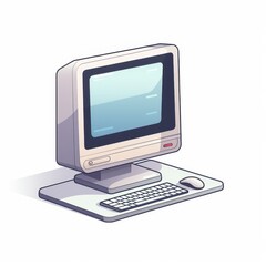 Fototapeta premium White Desktop Computer Icon