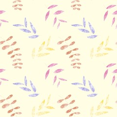 Leaves seamless pattern on background.