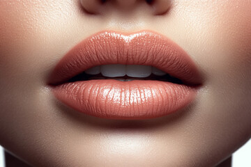 Obraz premium Glossy Copper Lips Macro Close-Up