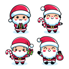 cute santa claus mascot design collection