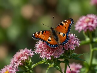 Obraz premium Butterfly feeding on nectar.