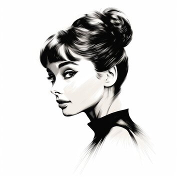 Timeless Hepburn Tattoo Illustration