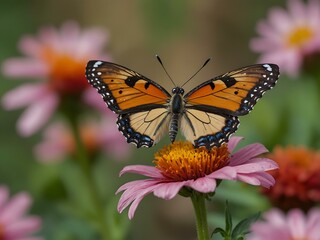 Fototapeta premium Butterfly perched on a flower.