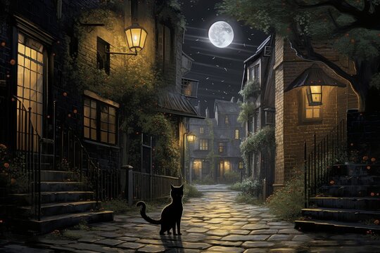 Moonlit Alley Cat