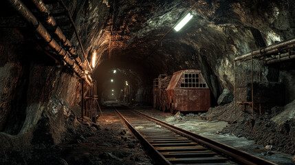 Naklejka premium Longwall miners (used for cutting large panels of coal from the wall), 