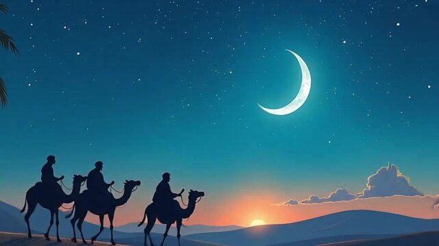Banner with space for text on the theme of Three Kings Day