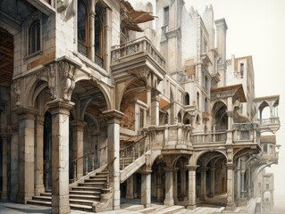 Fototapeta premium Renaissance Architecture: Designs and Drawings