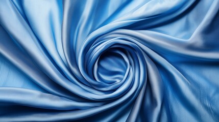 A blue fabric swirling around a white circle.