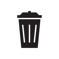 Trash can silhouette symbol vector design, rubbish, garbage vector icon illustration. 