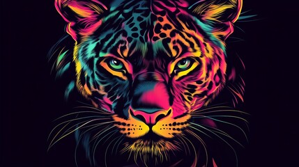 Cool t-shirt design with panther, on a black background.