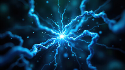 Stunning digital illustration showing the molecular structure of semaglutide with a glowing depiction of its chemical bonds.