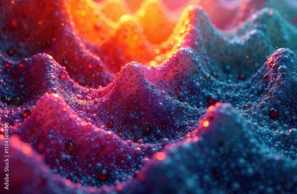 Aufkleber vibrant waves created by bubbles display a blend of warm and cool colors, evoking a sense of depth a