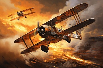 Wings of War: Biplanes in Aerial Combat