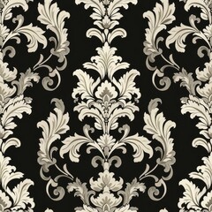 Elegant Damask Floral Tileable Pattern