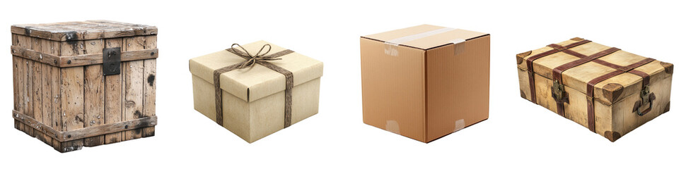 Shipping Box &ndash; A Sturdy Box Designed Specifically for Shipping Items Isolated on Clear White Background Highly Detailed 