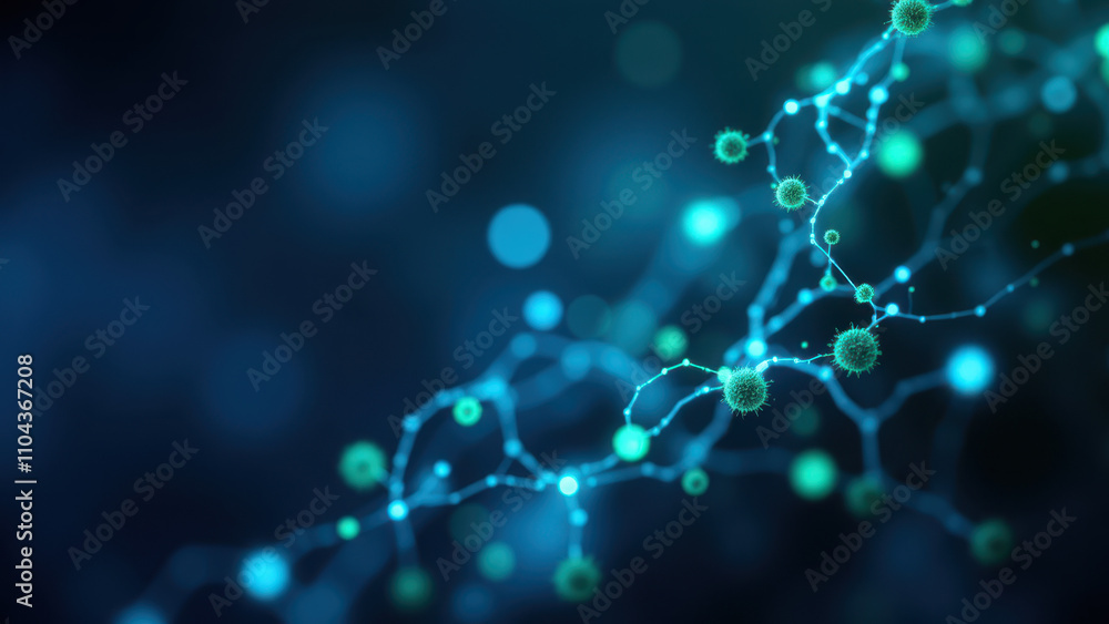 Poster sem image of a molecule of semaglutide with its atoms highlighted for clarity.