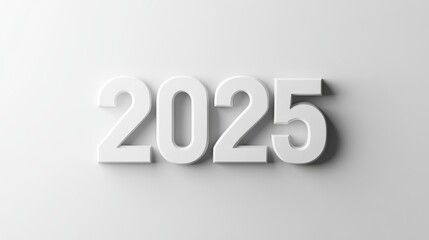 White 2025 background isolated on white