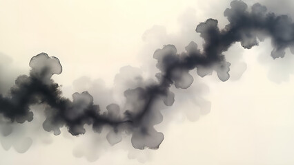 Elegant Chinese Ink Cloud Painting