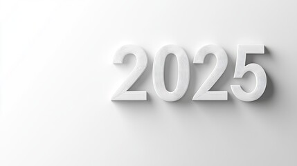 White 2025 template isolated on white