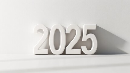 White 2025 template isolated on white