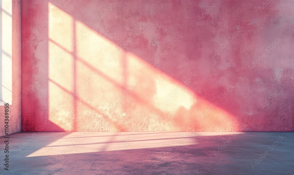 Poster beautiful original background image of an empty space in pink tones with a play of light and shadow 