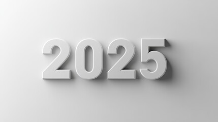 White 2025 template isolated on white