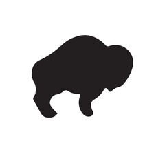 Bull silhouette flat icon, animal silhouette flat design vector illustration. 