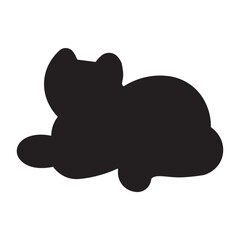 Kitten silhouette symbol flat design, cat silhouette vector, animal cartoon vector design illustration. 
