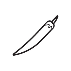 Chili outline vector design, chili peppers for koid drawing vector design illustration, spicey pepper icon design. 
