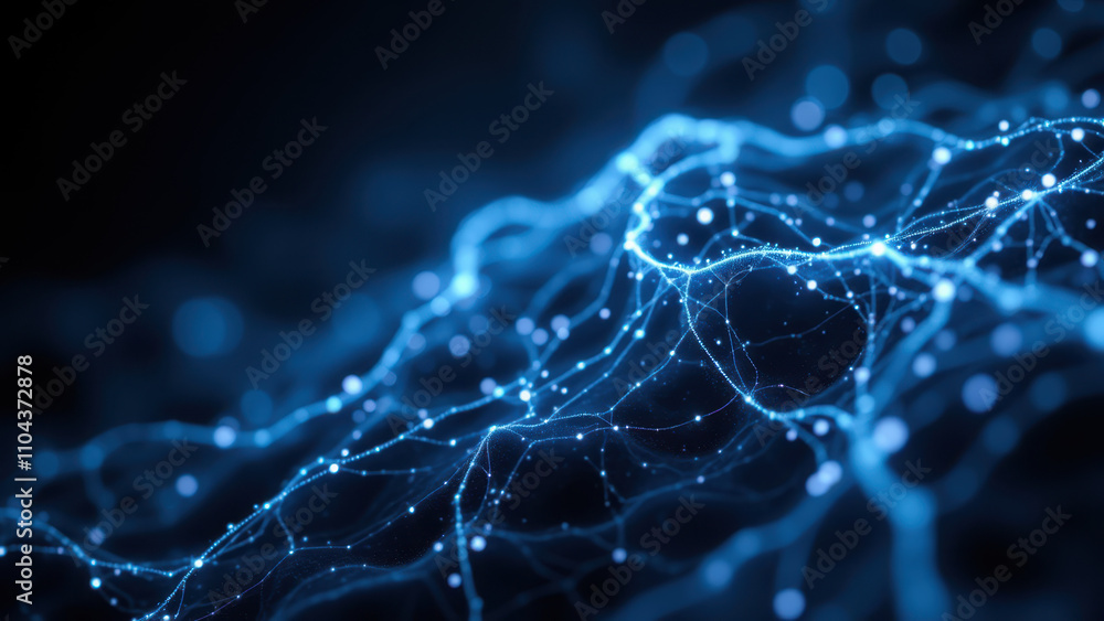 Aufkleber blue network with dots representing neurons, a graphical representation of semaglutide's effect on b