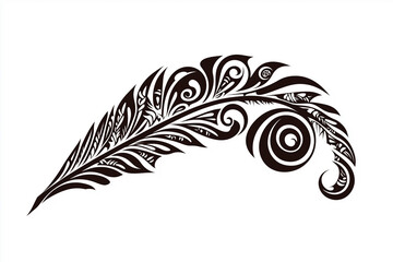 
A striking sketch of a Maori tribal tattoo (ta moko) of amadrillo , with dense black lines and spirals forming a flowing composition. The design emphasizes cultural symbols like koru (fern) and hei m