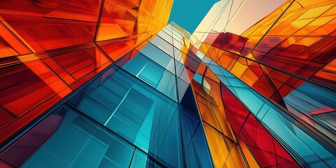 Fototapeta premium Modern abstract glass architectural forms. world winning photo created by ai