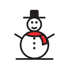 Snowman falt icon vector design illustration. 