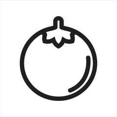 Tomato outline flat icon vector design illustration, fresh vegetables icon illustration. 