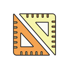 Triangle ruler flat icon vector design, education tool vector illustration. 