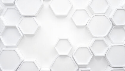 Fototapeta premium Hexagonal Pattern on White Wall