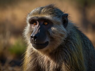 Obraz premium Chacma baboon in South Africa, captured in a vibrant colored photo.