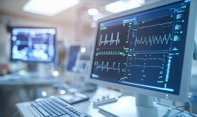 A medical instrument is on a computer screen