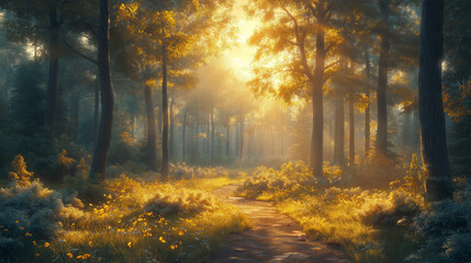 Obraz premium morning in the woods