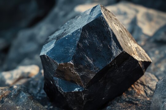 Crystalline Magnetite: Black Iron Ore Stone with Magnetic Properties and Mineral Essence