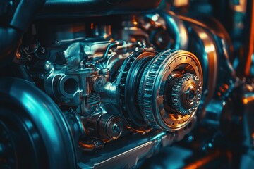 Fototapeta premium Innovative Bearings and Gearboxes: Modern Mechanisms Enhancing Automotive Transmission in Industry and Transport
